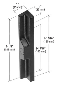 CRL Black Plastic Outside Pull 3-15/16" and 4-15/16" Screw Holes