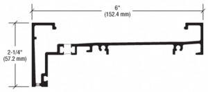 CRL-U.S. Aluminum 6" Head Mullion for 1" Glazing, Thermally Improved, Dark Bronze Anodic- 24'-2"