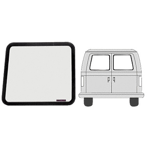  CRL Fixed Window - Left Hand Rear Hinged Door 1992+ Ford Vans 22-15/16" x 19-3/8" with 1/8" Trim Ring