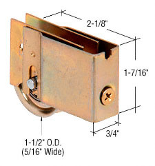 CRL 1-1/2" Steel Sliding Glass Door Roller with 3/4" Wide x 1-7/16" High Housing