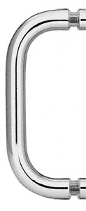 CRL Polished Chrome 8" Single-Sided Solid 3/4" Diameter Pull Handle Without Metal Washers