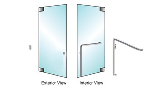 CRL-Blumcraft® Brushed Stainless Left Hand Reverse Glass Mount "Z" Exterior Dummy Handle