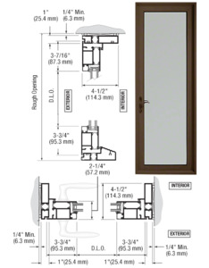 CRL-U.S. Aluminum Class I Bronze Black Anodized Series 900 Terrace Door Hinged Left Swing Out