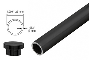 CRL Matte Black Laguna Series Top Sliding Tube with End Caps