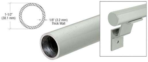 CRL Agate Gray Quick Connect 1-1/2" Diameter Aluminum Hand Rail