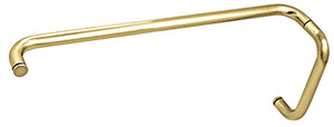 CRL Polished Brass 8" Pull Handle and 22" Towel Bar BM Series Combination Without Metal Washers