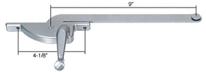  CRL Left Hand Aluminum Casement Window Operator with 9" Arm for Hope Windows