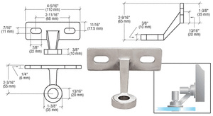 CRL Brushed Stainless Single Arm Wall/Fin Mounted Fitting