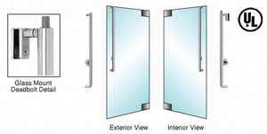 CRL-Blumcraft® Brushed Stainless Right Hand Glass Mount Cylinder/Thumbturn "J" Exterior Top Securing Deadbolt Handle