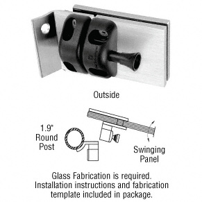 CRL 316 Brushed Stainless 1.9" Round Post Mount Gate Latch