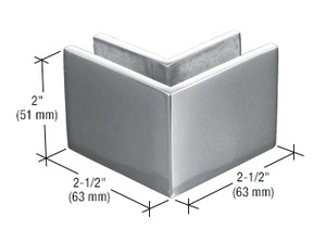 CRL 2-1/2" x 2" Polished Stainless 90&#186; Outside Corner Mall Front Clamp