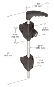 CRL Black 18" Drop Bolt with Keyed Lock