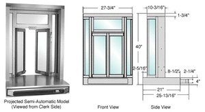 CRL Dark Bronze Self-Closing Projected Mount Bi-Fold Service Window