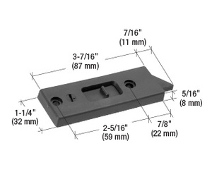 CRL Black Tilt Window Lock with 2-5/16" Screw Holes