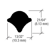 CRL 13/32" Wide Locking Strip for Two-Piece Weatherstrips - 50'