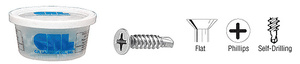 CRL 8 x 3/4" Flat Head Phillips Self-Drilling Stainless Steel Screws