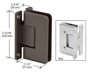 CRL Oil Rubbed Bronze Cologne 537 Series 5 Degree Pre-Set Wall Mount 'H' Back Plate