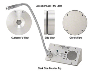 CRL Satin Anodized 115V AC Combination Counter-Top/Thru-Glass Two-Way Electronic Communicator