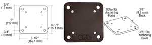 CRL Matte Bronze 6-1/2" x 6-1/2" Square Base Plate