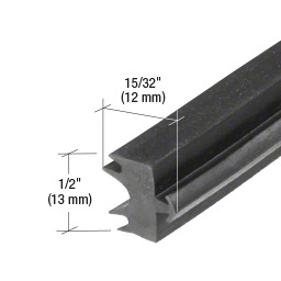 CRL-U.S. Aluminum Black 15/32" EPDM Curtainwall Exterior Gasket - 250'