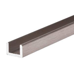 CRL Brushed Nickel Frameless Shower Door Aluminum Regular U-Channel for 3/8" Thick Glass