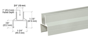 CRL Agate Gray 100/150 Series 241" Bottom Rail