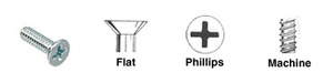 CRL 12-24 x 1/2" Flat Head Phillips Machine Screws