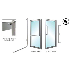 CRL-Blumcraft® Brushed Stainless Right Hand Reverse Aluminum Door Mount "X" Keyed Access Balanced Door Panic Handle