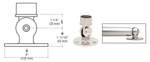 CRL Polished Stainless Adjustable Flange for 2" Tubing