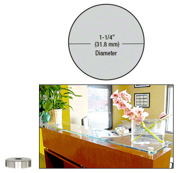 CRL Chrome 1-1/4" Diameter by 1/4" Standoff Base