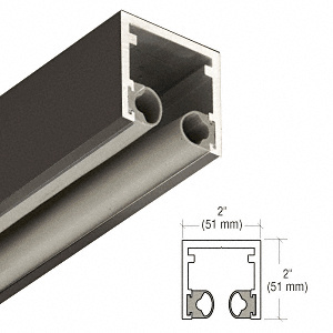 CRL-Blumcraft® Black Bronze Anodized 2" Head Channel for 3/4" Glass - 120"