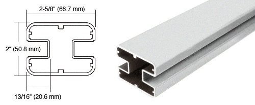 CRL Silver Metallic 241" Long 2" x 2-5/8" Rectangular 180 Degree Post