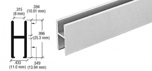 CRL-U.S. Aluminum A20033 Black Anodized 'L' Angle, 2-7/8 x 7/8 x 1/8 -  21'-2 Stock Length