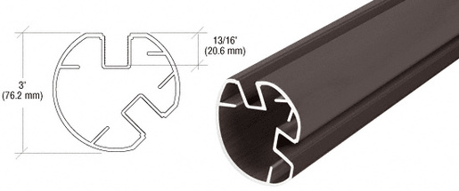 CRL Matte Bronze AWS 3" Diameter Round 135 Degree Post Only - 36"