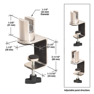 CRL Brushed Stainless Standoff 2" C-Clamp for 1/4" Acrylic or Glass