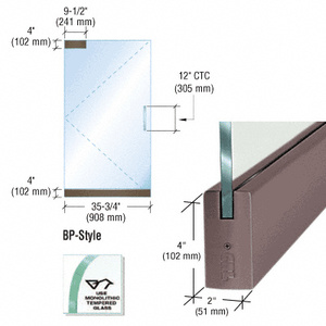 CRL Black/Bronze Anodized Dry Glazed Frameless Glass 3' BP-Style Single Door Only Kit - without Lock