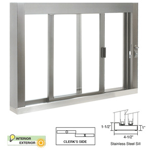 CRL Standard Size Self-Closing Deluxe Service Window Unglazed with S.S.Step-Sill