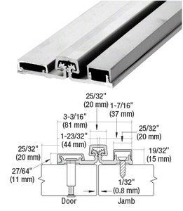 CRL Satin Anodized 200 Series Standard Duty 83" Full Surface Continuous Hinge