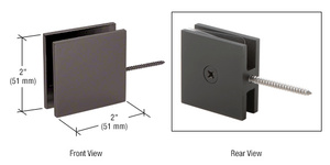 CRL Oil Rubbed Bronze Square Wall Mount Movable Transom Clamp