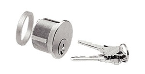 CRL Brushed Stainless Keyed Cylinder for Center Lock With Deadlatch