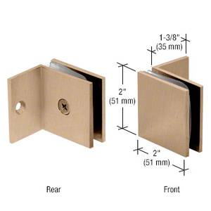 CRL Brushed Bronze Fixed Panel Square Clamp With Small Leg