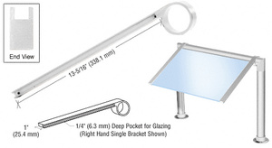 CRL Chrome Right Hand Single Faced Sneeze Guard Bracket for 2" Tubing