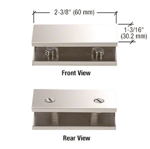 CRL Polished Nickel No-Drill Fixed Panel Glass Clamp