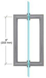 CRL Brushed Satin Chrome 8" MT Series Round Tubing Mitered Corner Back-to-Back Pull Handle
