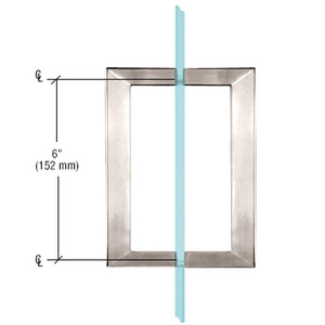 CRL Brushed Nickel 6" x 6" SQ Series Square Tubing Back-to-Back Pull Handle