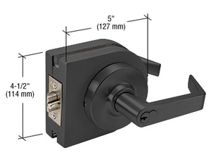 CRL Matte Black SFIC 7-Pin Classroom Lever Lock Housing - Grade 2