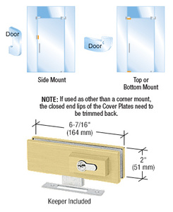 CRL Satin Brass EUR Series Complete Patch Lock Including Cylinder