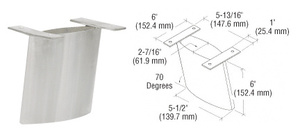 CRL Brushed Stainless Angled 6" Steel Support