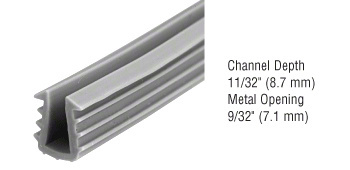 CRL Gray Glazing Vinyl for 3/16" Glass Thickness - 1000' Roll