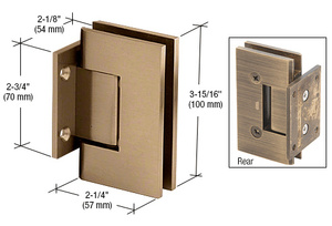 CRL Brushed Bronze Vienna 074 Series Wall Mount Short Back Plate Hinge